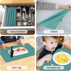60/40cm Oversized Food Grade Silicone Waterproof Placemat Heat Insulation Anti-Skidding Washable Table Mat For Kitchen Dinner