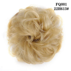 LUPU Synthetic Hair Bun Messy Scrunchies With Elastic Band Natural Fake Hair Tie Pieces Ponytail Colored Black Purple Pink Green