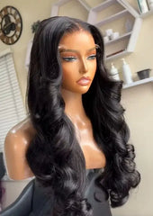 5x5 Raw Indian HD Wig Human Hair Lace Front ,Glueless Full Lace Front Wigs, Brazilian Deep Curly Body Wave Wig for Black Women