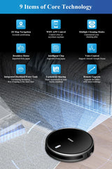 Robot Vacuum Cleaner G20S, 6000Pa Suction,Remote Upgrade, 2 in1 Wet Dry Mop, Wifi App, Smart Vaccum Auto Floor Washing for Home,