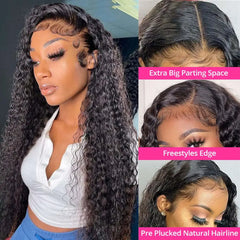 Afro Kinky Curly Raw Brazilian Virgin Human Hair Wig 4x4 Lace Frontal Closure HD Transparent Lace Front Natural Human Hair Wig