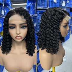 100% Virgin Human Brazilian Hair Short 4x4 Closure BOB Wig for Black Women Cheap Curly Bob Wigs Human Hair Lace Front