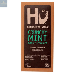 Hu Crunchy Mint Dark 70% cocoa chocolate bar