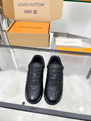 Louis Vuitton Black Leather LV Trainer Sneakers - Black