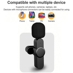 8 Pin Interface Live Broadcast Wireless Lavalier Microphone, 8 Pin