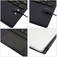 1089A Magnetic Charging Bluetooth V3.0 Keyboard + Microfiber Leather Tablet Case for Microsoft Surface Pro 3 / 4 / 5 / 6(Black)