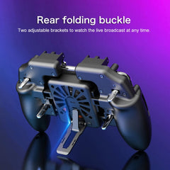 M11 Battery Fan Edition Six-finger Linkage Multi-function Mobile Phone Gamepad with Bracket, Suitable for 4.7-6.5 inch Mobile Phones