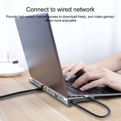 11 in 1 RJ45 + 87W PD + SD/TF + USBx3+ HDMI + VGA + 3.5mm AUX to Type-C HUB Adapter, 11 in 1