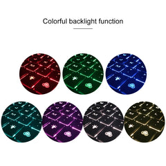 FT2068D For iPad Air 2 & Air 1 / Pro 9.7 inch & 2017 iPad & 2018 iPad Backlight Version Lambskin Texture Detachable Tempered Glass Bluetooth Keyboard Leather Tablet Case with Pen Slot & Stand Function