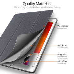 For iPad 10.2 DUX DUCIS Domo Series Horizontal Flip Magnetic PU Leather Case with Three-folding Holder & Pen Slot & Sleep / Wake-up Function