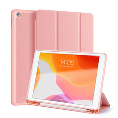 For iPad 10.2 DUX DUCIS Domo Series Horizontal Flip Magnetic PU Leather Case with Three-folding Holder & Pen Slot & Sleep / Wake-up Function