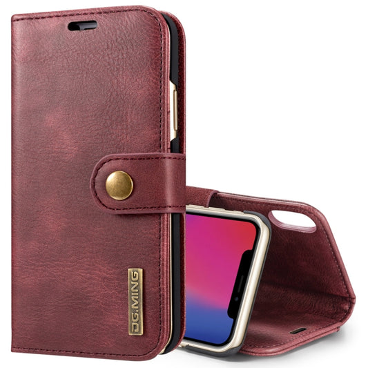 For iPhone X / XS DG.MING Crazy Horse Texture Horizontal Flip Detachable Magnetic Protective Case with Holder & Card Slots & Wallet, iPhone X, iPhone X, For X