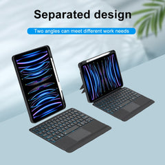 T11-AS For iPad Air 11 2025 / Air 5 / 4 10.9 / Pro 11 2022&2021&2020&2018 Touch Backlight Split Type Bluetooth Keyboard Leather Case, T11-AS