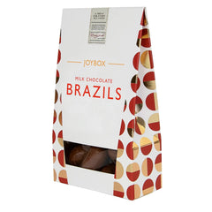 Joybox Brazil nuts coated in milk chocolate in carton