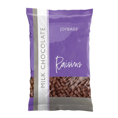 Joybags milk chocolate covered raisins