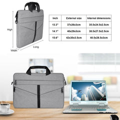 14.1 inch Breathable Wear-resistant Fashion Business Shoulder Handheld Zipper Laptop Bag with Shoulder Strap, 14.1 inch