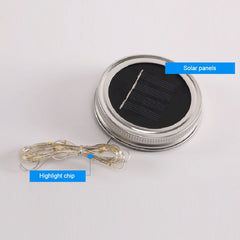 10 LEDs Solar Energy Mason Bottle Cap Pendent Lamp Outdoor Decoration Garden Light, Not Include Bottle Body