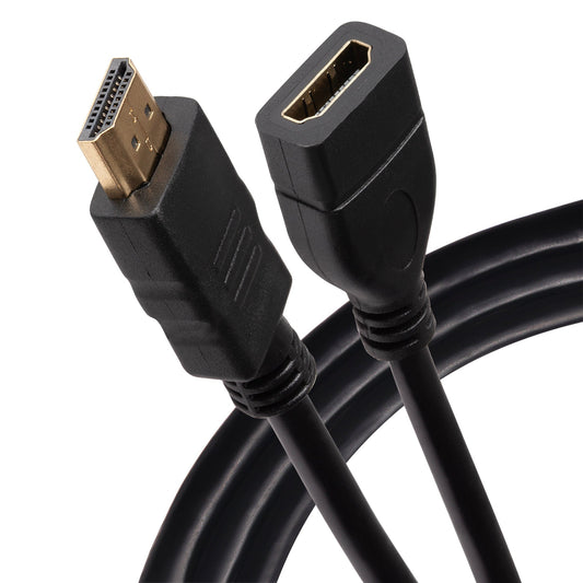 Maplin HDMI Male to HDMI Female 4K Ultra HD Extension Cable - Black