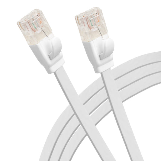 Maplin CAT6 RJ45 Plug Flat UTP Ethernet Network Cable - White