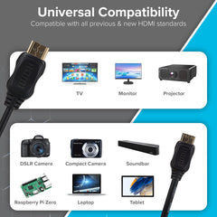 Maplin HDMI to Mini HDMI 4K Ultra HD Cable with Gold Connectors - Black, 1m