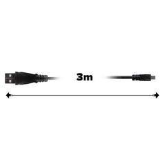 Maplin USB-A to 8-Pin Mini USB Cable - Black, 3m