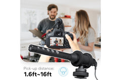 ProSound Shotgun Microphone Super Cardioid Electret Condenser 3.5mm Jack Cold Shoe Mount