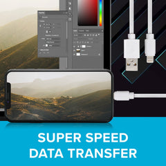 Maplin Premium Apple MFI Certified Lightning to USB-A 2.0 Coiled Cable - White, 0.5m