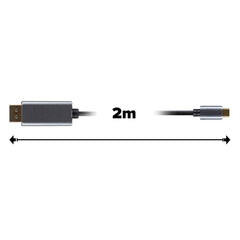 Maplin 8K USB-C to DisplayPort V1.4 Cable with Gold Connectors - Black & Silver, 2m
