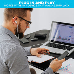 Maplin Wired 3.5mm Earbuds with Hands Free Calling & Volume Button - White