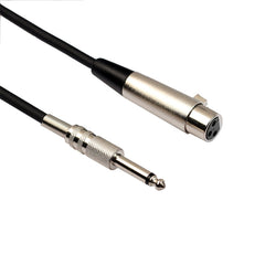 10m XLR 3-Pin Female to 1/4 inch (6.35mm) Mono Shielded Microphone Mic Cable, Length: 10m