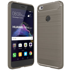 For Huawei  P8 Lite (2017) Brushed Carbon Fiber Texture Shockproof TPU Protective Case, Huawei P8 Lite (2017)