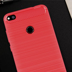 For Huawei  P8 Lite (2017) Brushed Carbon Fiber Texture Shockproof TPU Protective Case, Huawei P8 Lite (2017)