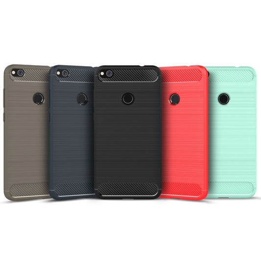 For Huawei  P8 Lite (2017) Brushed Carbon Fiber Texture Shockproof TPU Protective Case, Huawei P8 Lite (2017)