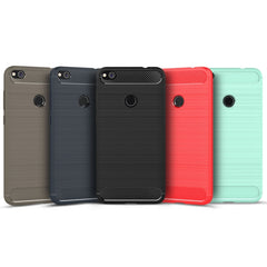 For Huawei  P8 Lite (2017) Brushed Carbon Fiber Texture Shockproof TPU Protective Case, Huawei P8 Lite (2017)