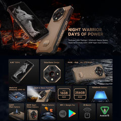 Ulefone Armor X16 Pro, 5GB+256GB, Night Vision, IP68/IP69K Rugged Phone, 6.56 inch Android 15 MediaTek Dimensity 6300 Octa Core, Network: 5G, NFC, OTG