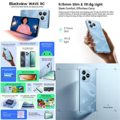 Blackview WAVE 9C, 4GB+128GB, 6.56 inch Android 15 Unisoc T603 SC9863A Octa Core, Network: 4G, OTG