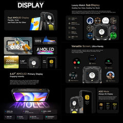 Ulefone Armor 29 Pro Thermal Version Rugged Phone, 16GB+512GB, Night Vision, 6.67 inch + 1.04 inch Android 15 MediaTek Dimensity 7400 Octa Core, Network: 5G, OTG, NFC