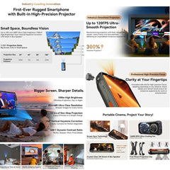 Blackview XPLORE 2 Projector, Night Vision, 16GB+1TB, 6.73 inch Android 15 Dimensity 8300 MT6897 Octa Core, Network: 5G, OTG, NFC