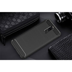 For Huawei  Mate 10 Lite Brushed Carbon Fiber Texture TPU Shockproof Anti-slip Soft Protective Back Cover Case, For Mate 10 Lite