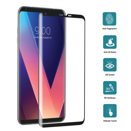 For LG V30 0.26mm 9H Surface Hardness 3D Curved Full Screen Tempered Glass Screen Protector, For LG V30