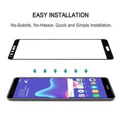 0.26mm 9H 2.5D Anti-scratch Silk-screen Tempered Glass Full Screen Film for Huawei Y9 (2018), For Y9 (2018) (1 PCS) Black