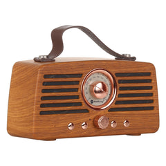 NewRixing NR-4013 Retro Manchurian Ash Texture Hand Wireless FM Speaker with Call Function, Support TF Card & U Disk