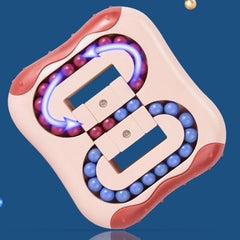 4 PCS Rotating Magic Beans Decompression Educational Toys Children Fingertip Magic Cube Toys, (Cyan), (Red), (Blue)