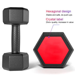 10KG Household Glue Fitness Hexagon Dumbbells