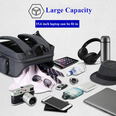 Bopai 851-010128 Business Anti-theft Waterproof Large Capacity Double Shoulder Bag,with USB Charging Port, Size: 34x19x43cm