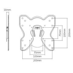 ProperAV Flat TV Wall Bracket (23" - 43" / 25kg Capacity / VESA Max. 200x200) - Black