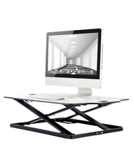 ProperAV Stand Up Desk Converter with Gas Spring Lift & Variable Height Settings - White