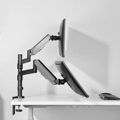 ProperAV Desk Monitor Mount 17" - 32" Extra Height Dual Articulated Swing Arm VESA Max 100x100