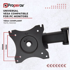 ProperAV Desk Monitor Mount 17" - 34" Freestanding Base VESA Max 100x100