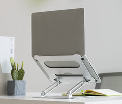 ProperAV Aluminium Construction Fully Adjustable Laptop or Tablet Stand - Silver